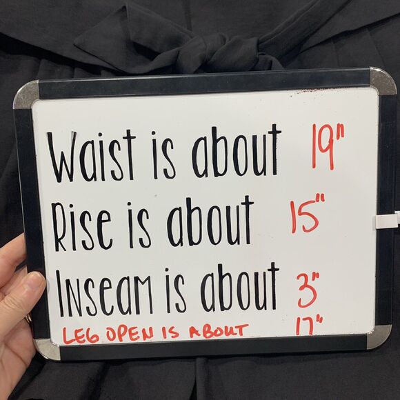 Gilli Size 0X Shorts High Rise Pleated Waist Tie Black Dress Pockets Women’s NEW - Picture 10 of 12